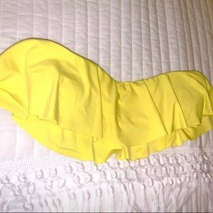 L*SPACE Yellow Lynn Ruffle Bandeau Bikini top